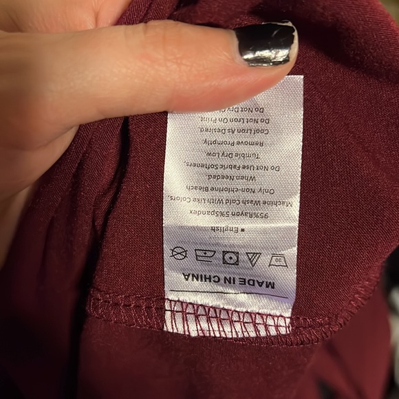 NWT Maroon Long Sleeve Blouse - Picture 3 of 3